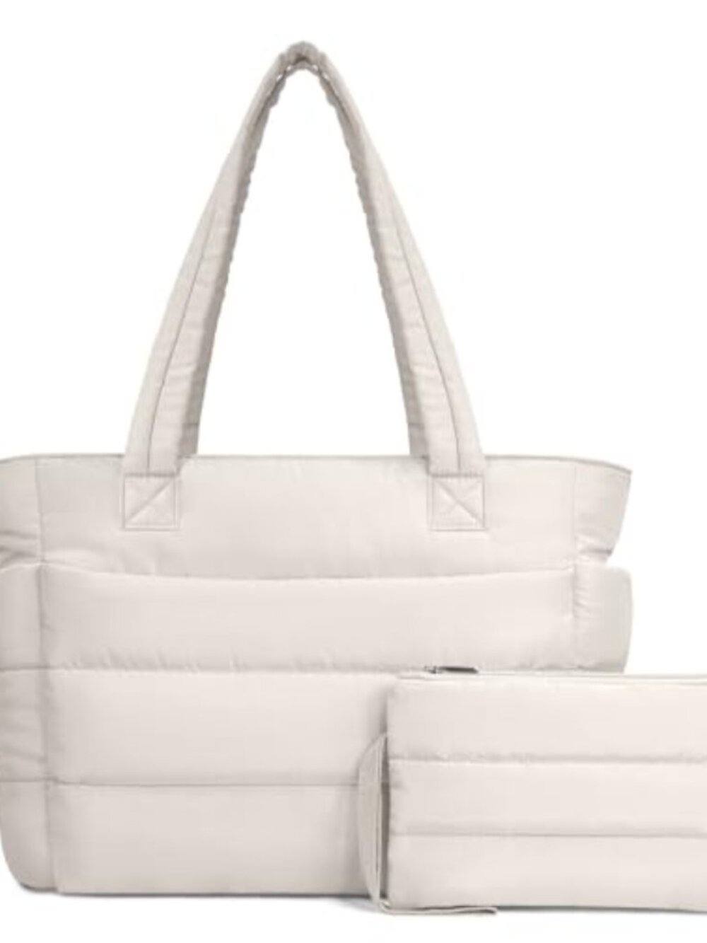 Puffer Tote Bag for Women, Lightweight Puffy Shoulder Bag with Laptop Sleeve, 9